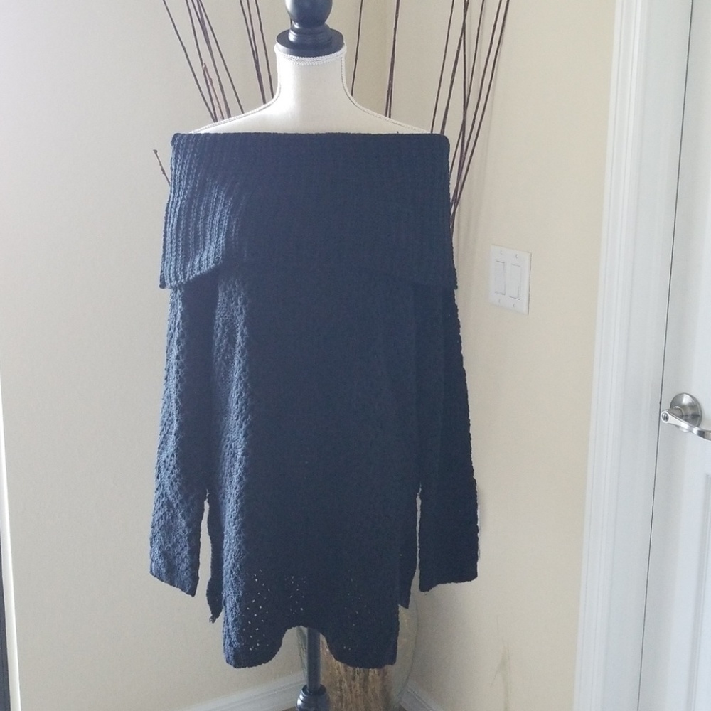 Black off the shoulder sweater